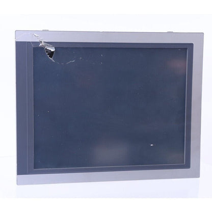 B&R 5AP923.1505-00 HMI panel, silver frame, screen damage, industrial automation part.