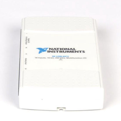 National Instruments USB-6211 Multifunction I/O Device, white enclosure with brand logo, digital & analog inputs/outputs.