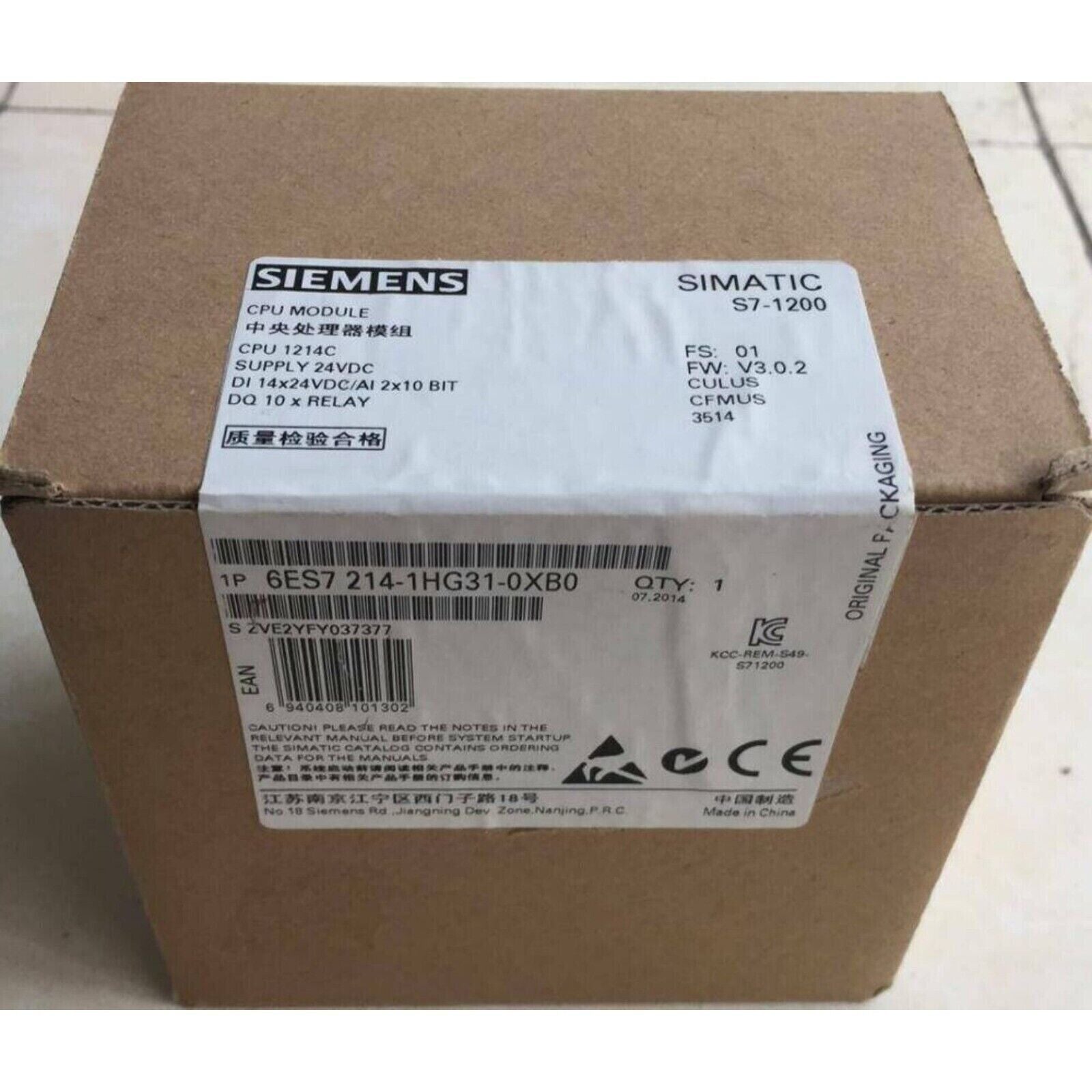 Siemens SIMATIC S7-1200 CPU 1214C DC/DC/DC PLC Module, 6ES7214-1HG31-0XB0, Industrial Automation Part