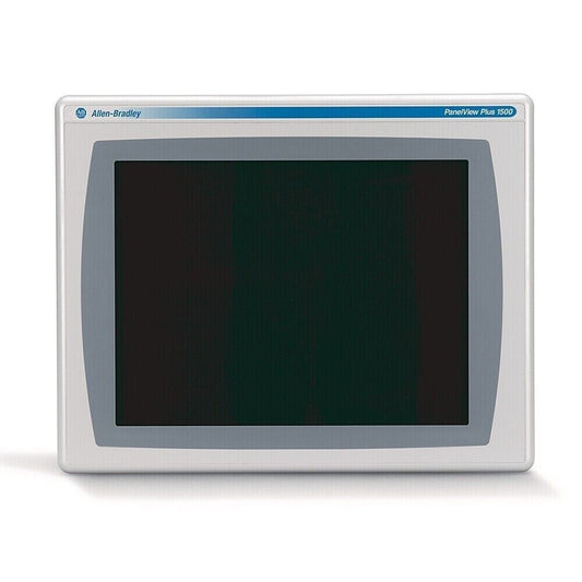 PanelView Plus 1500 touchscreen display by Allen-Bradley, for industrial automation applications.