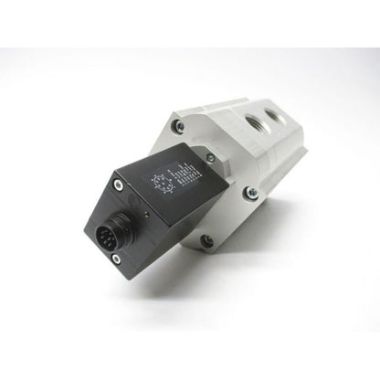 Festo MPPE-3-1/2-10-010-B Controller. Silver body, black connector, industrial automation part.