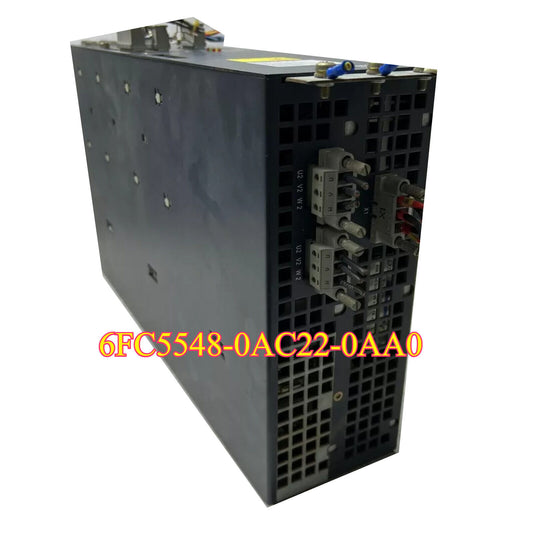 Siemens SIMODRIVE PLC module 6FC5548-0AC22-0AA0, industrial automation part with connectors and wiring.