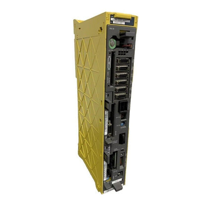 FANUC A02B-0266-B501 Series 18i-MA Control Unit, yellow industrial automation component with multiple ports.