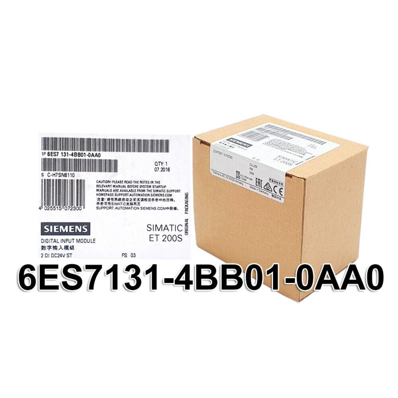 Siemens SIMATIC ET 200S Digital Input Module 6ES7131-4BB01-0AA0, PLC industrial automation part, original packaging