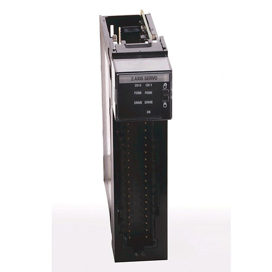 Allen-Bradley ControlLogix 1756-M02AE 2-Axis Servo Module, front view with text display