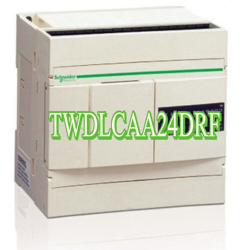 Schneider Electric TWDLCAA24DRF PLC Module. Beige industrial automation component for automation tasks.