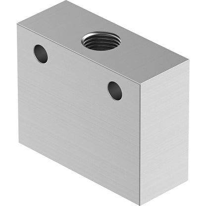 Festo OS-1/8-B pneumatic OR gate, brushed metal finish, industrial automation component