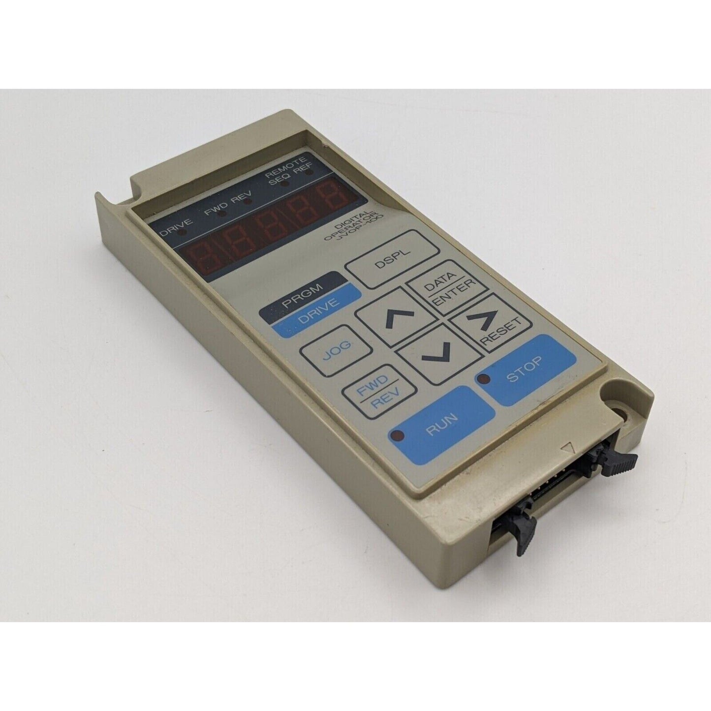 Yaskawa JVOP-100 Digital Operator Keypad, for Varispeed Series, with LED display and buttons.