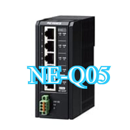 Keyence NE-Q05 Ethernet Switch, black industrial device with multiple ports, product image