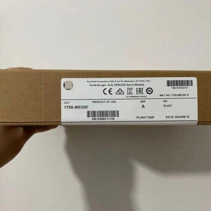 Allen-Bradley 1756-M03SE ControlLogix SERCOS Servo Module packaging, industrial automation PLC part