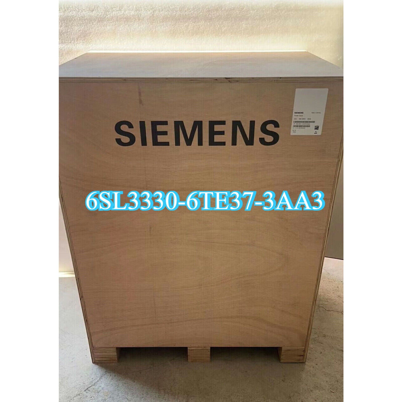 Siemens 6SL3330-6TE37-3AA3 Rectifier Module in wooden crate