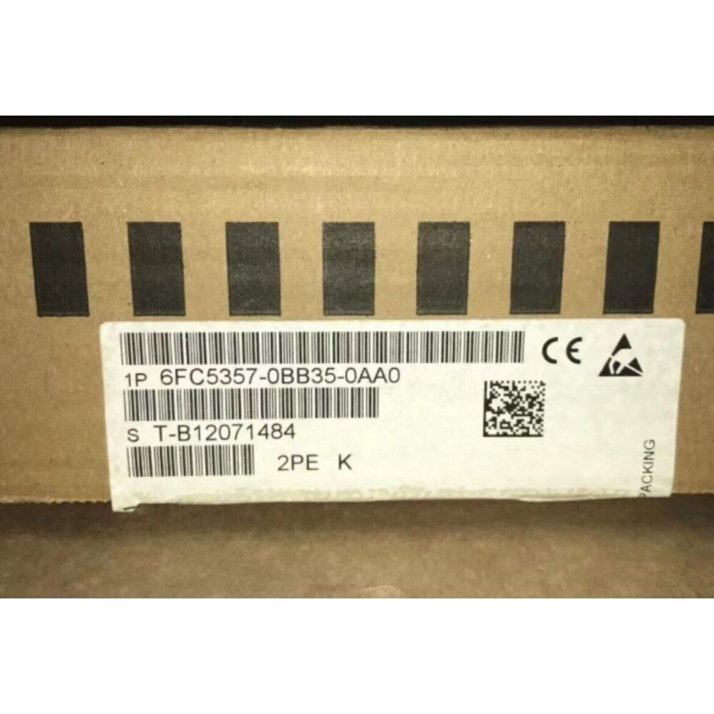 Siemens SINUMERIK 840DDE CNC Module box label showing model number 6FC5357-0BB35-0AA0 and other identifiers.