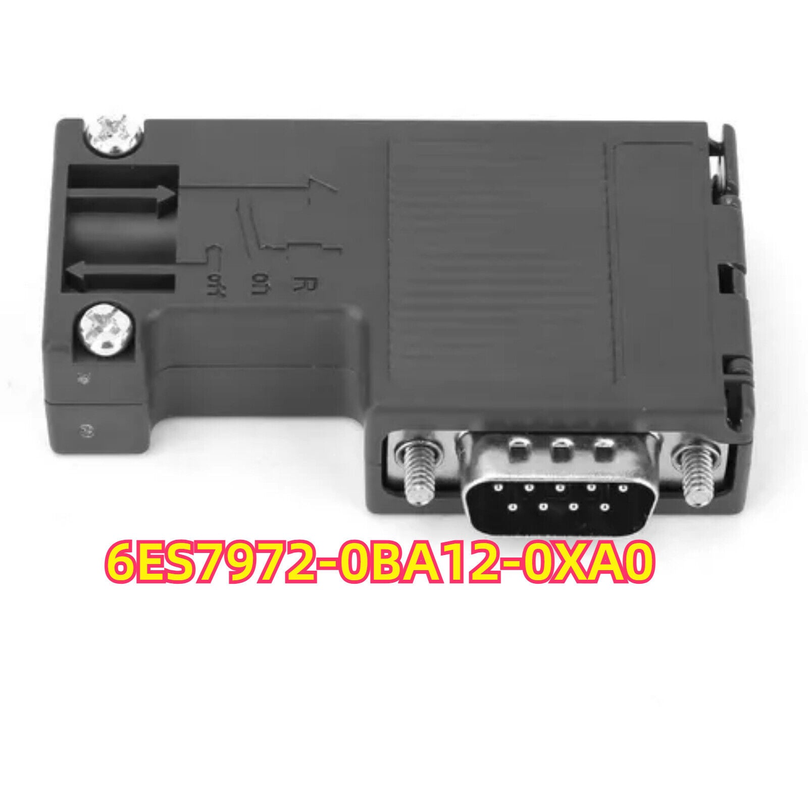 Siemens 6ES7972-0BA12-0XA0 PROFIBUS DP Connector, 90-degree outlet, with PG interface for S7 PLCs, fast connect, 12Mbps.