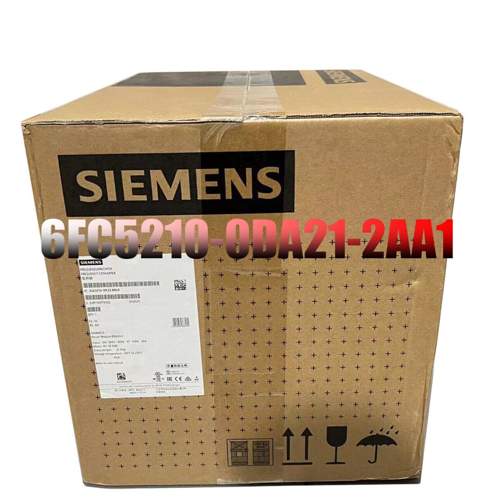 Siemens 6FC5210-0DA21-2AA1 Frequency Converter, Industrial automation part in cardboard box, NC/810D/840D/DE MMC103