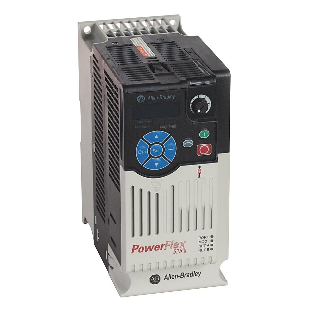 Allen-Bradley PowerFlex 525 AC Drive, EtherNet/IP, Modbus-TCP, for industrial motor control.