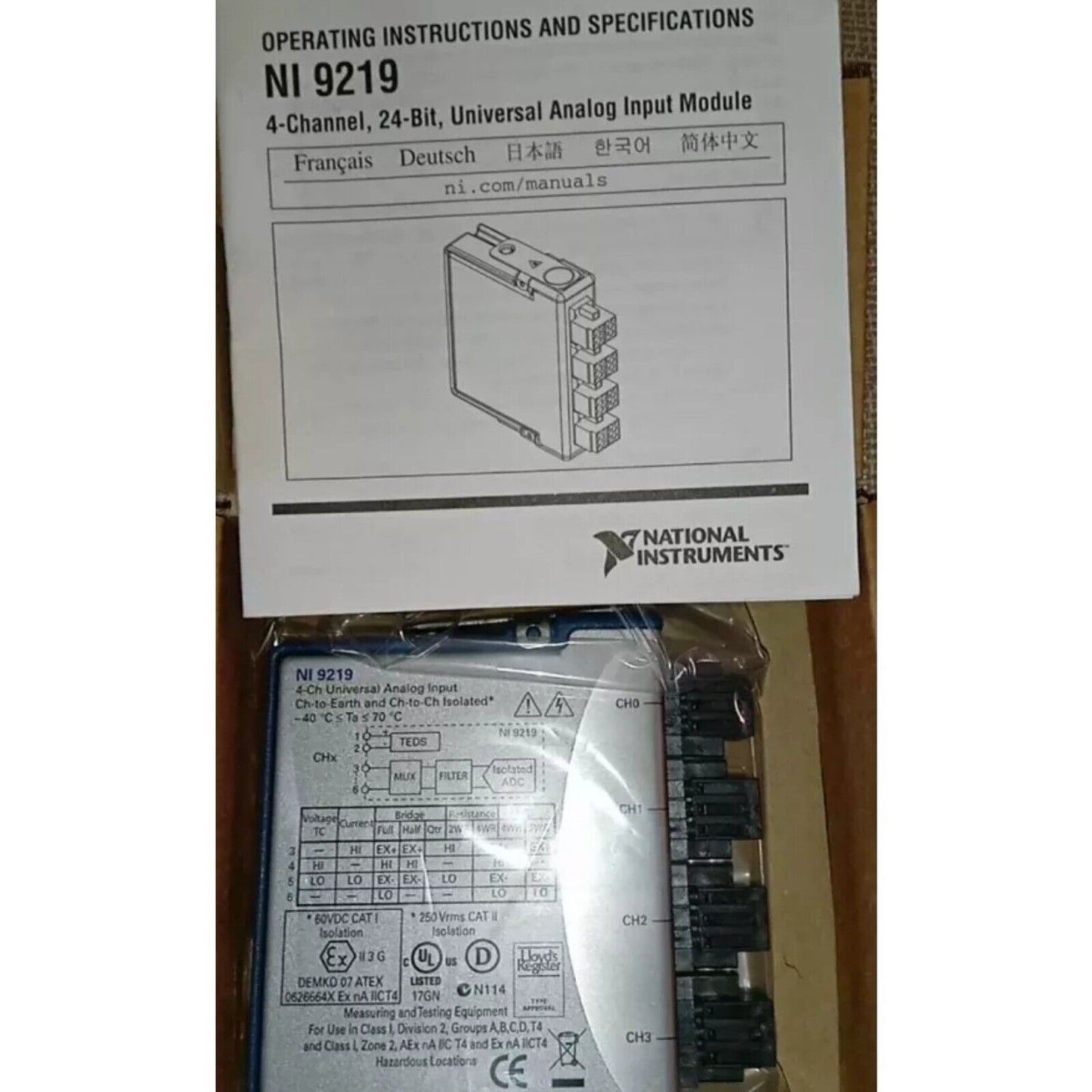 NEW National Instruments NI-9219 NI9219 C Series Universal Analog Input Module