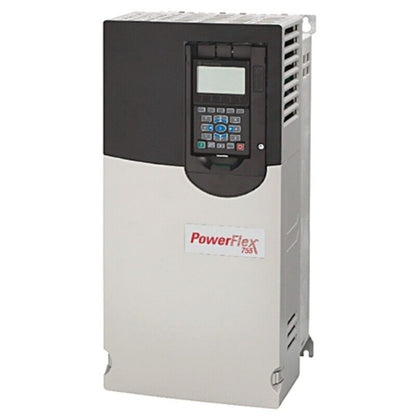 Allen-Bradley PowerFlex 755 AC Drive. PLC product for sale. Featuring a control panel and interface.
