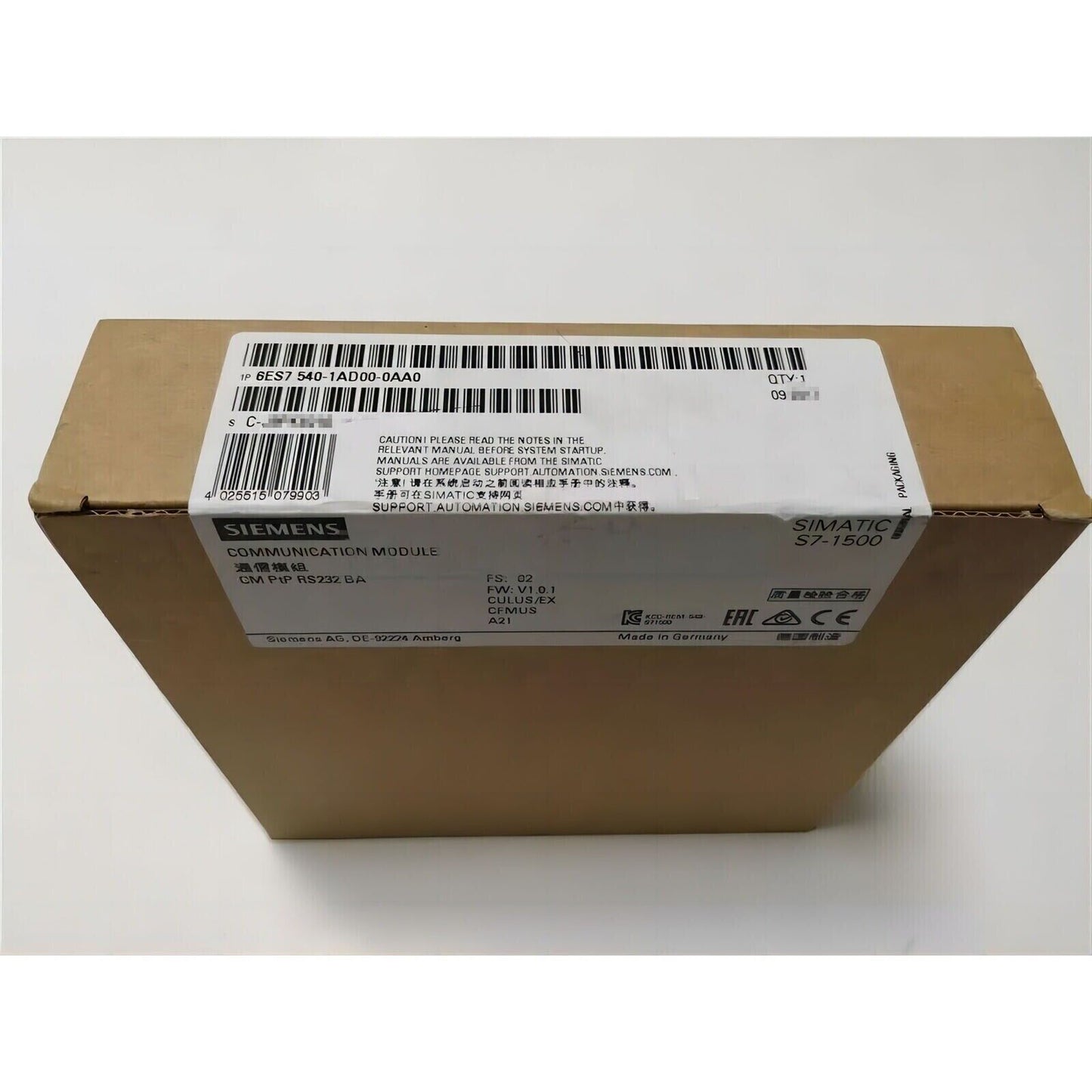Siemens S7-1500 Communication Module in box, model 6ES7 540-1AD00-0AA0, industrial automation part