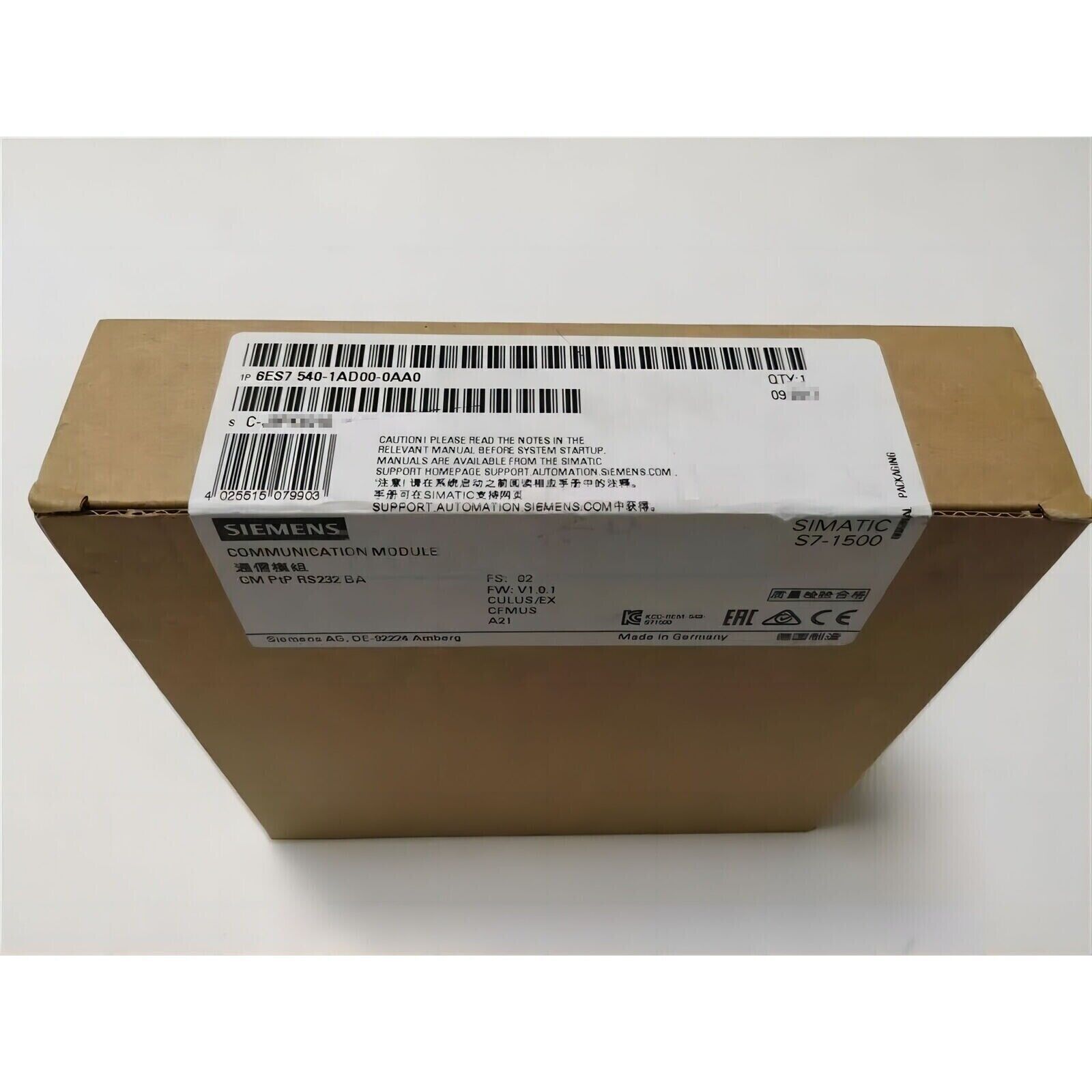 Siemens S7-1500 Communication Module in box, model 6ES7 540-1AD00-0AA0, industrial automation part