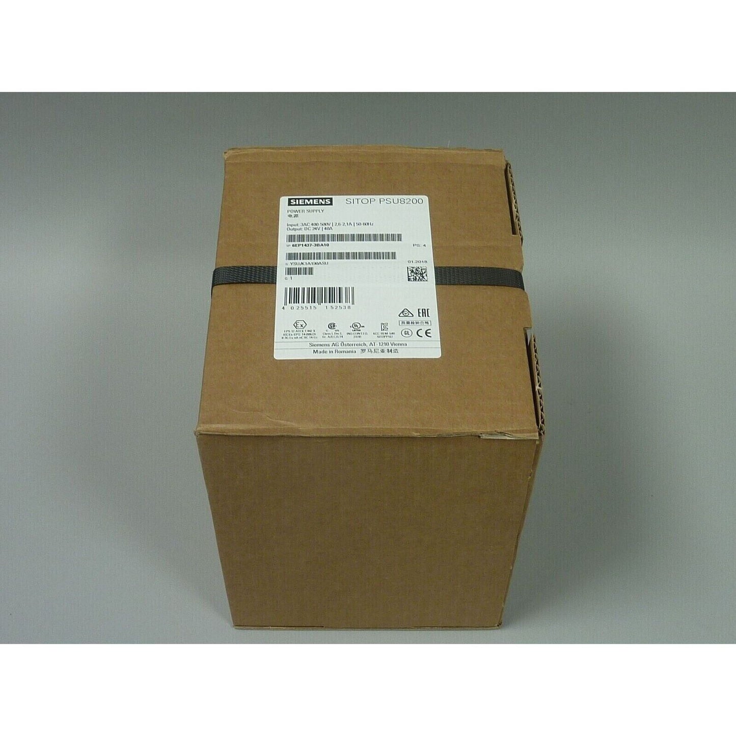 Siemens SITOP PSU8200 24V/40A power supply in its original cardboard box. Industrial automation part.