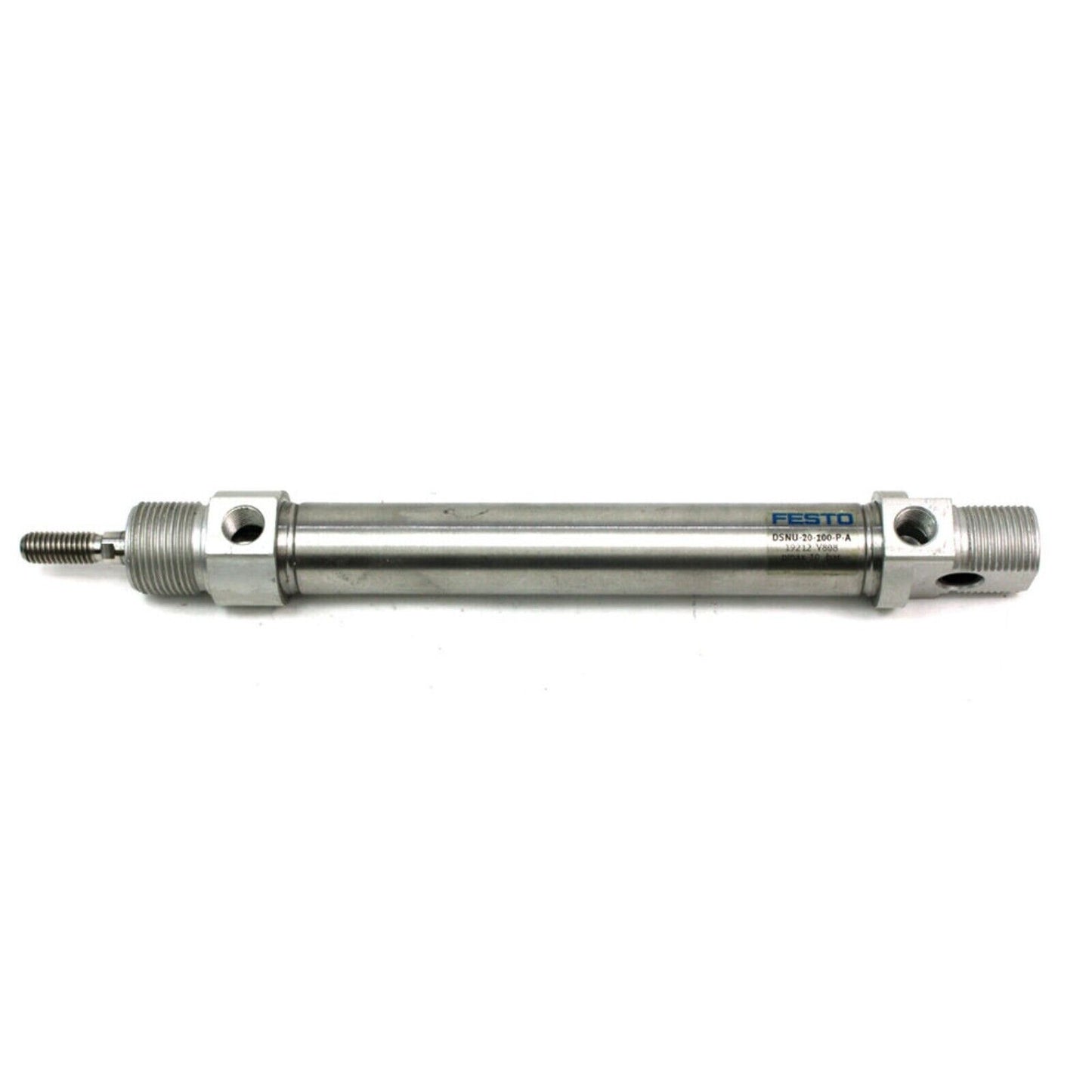 FESTO DSNU-20-100-P-A Cylinder, pneumatic component with threaded ends and fittings
