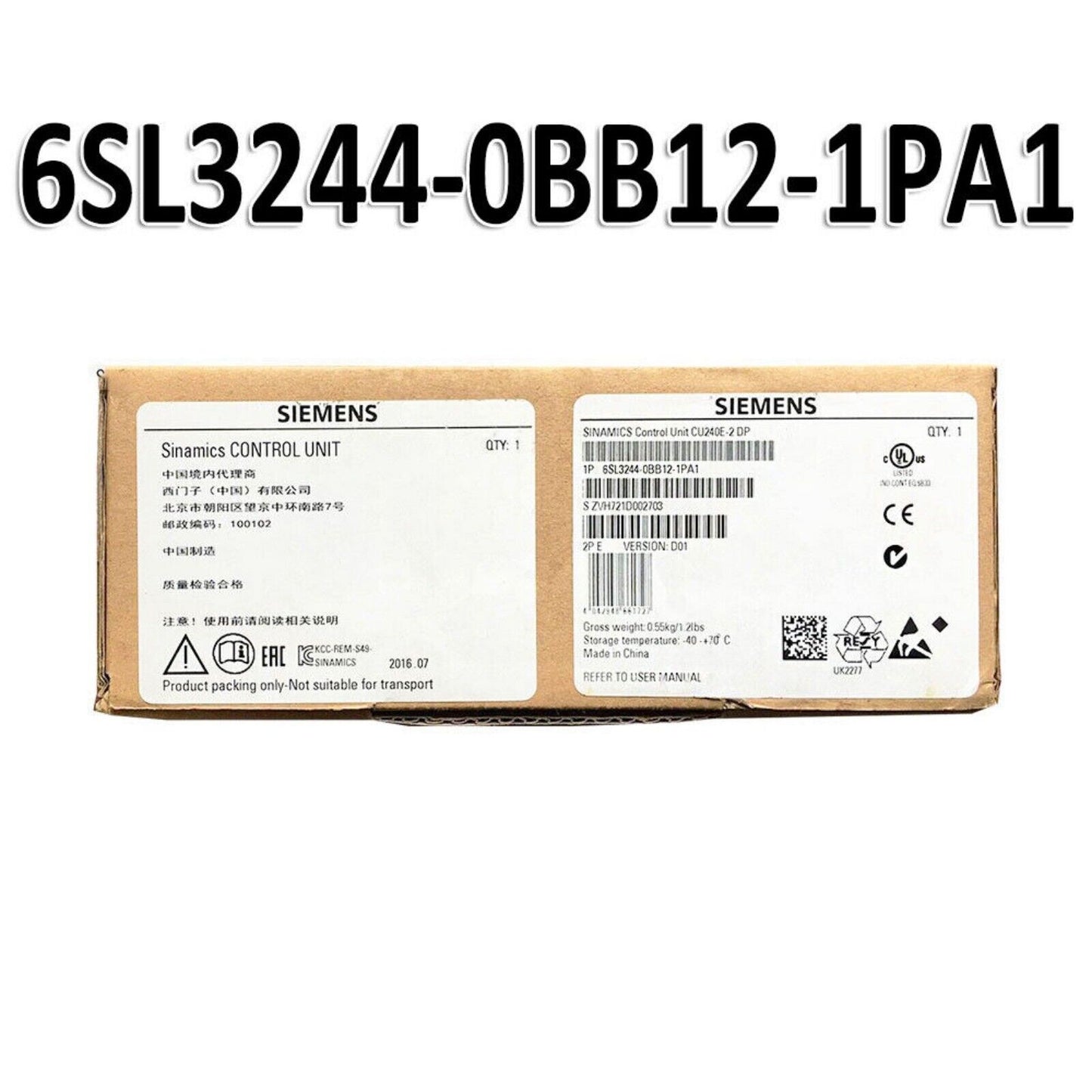 SINAMICS G120 | Siemens | 6SL3 244-0BB12-1PA1 6SL3244-0BB12-1PA1 SINAMICS G120 CONTROL UNIT