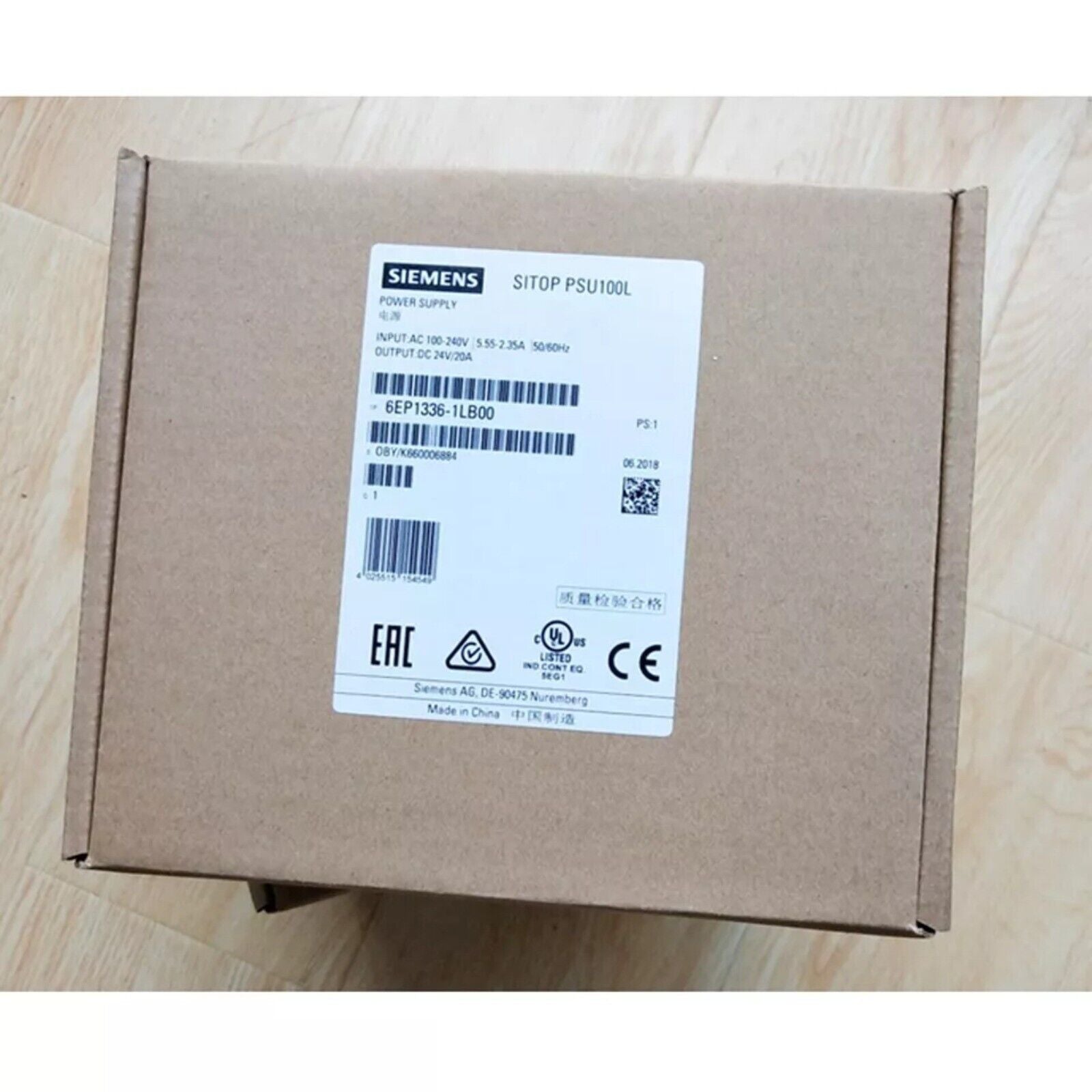 Siemens SITOP PSU100L Power Supply, model 6EP1336-1LB00, industrial automation component