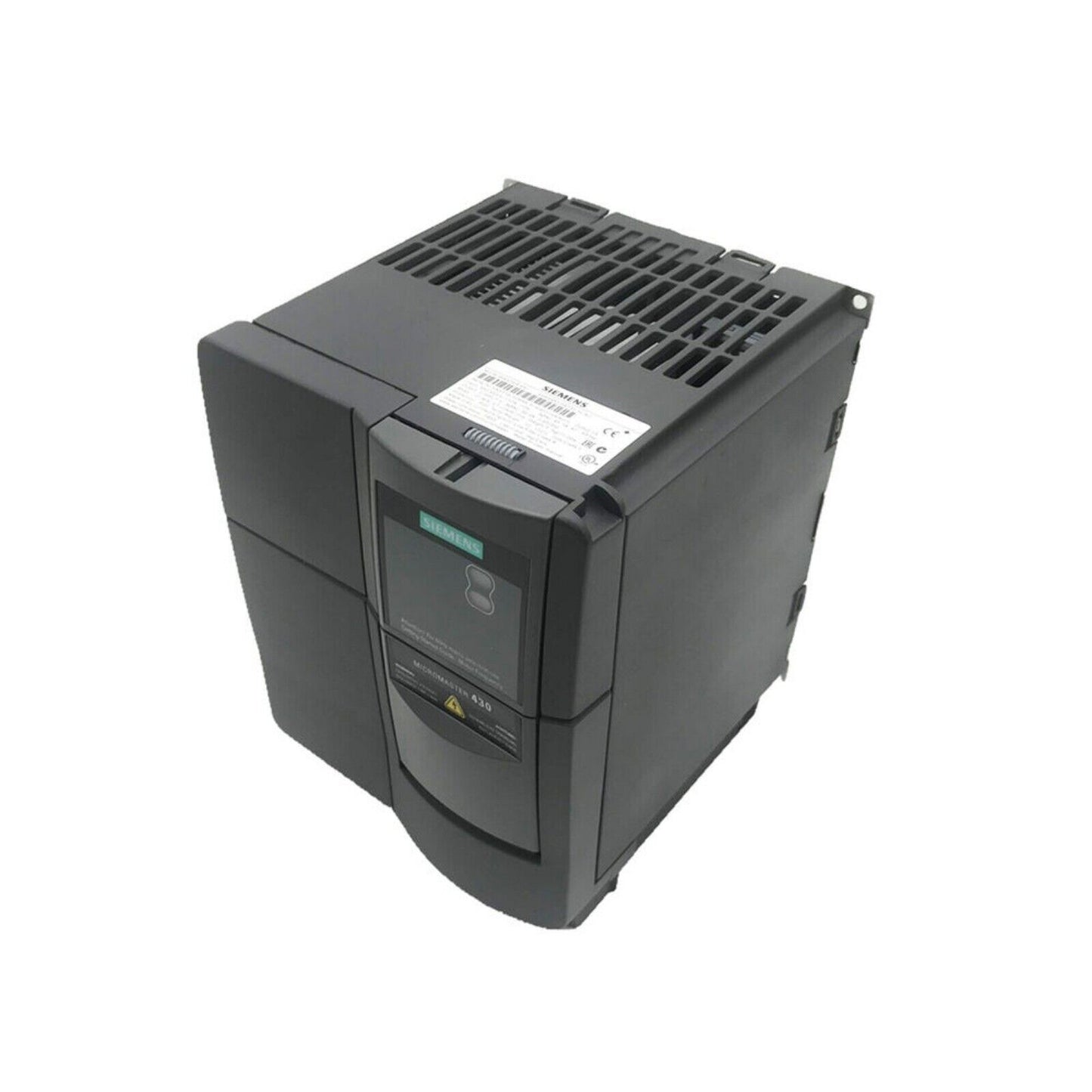 Siemens MICROMASTER 430 industrial drive, black and grey, model 6SE6430-2UD31-1CA0, industrial automation component.