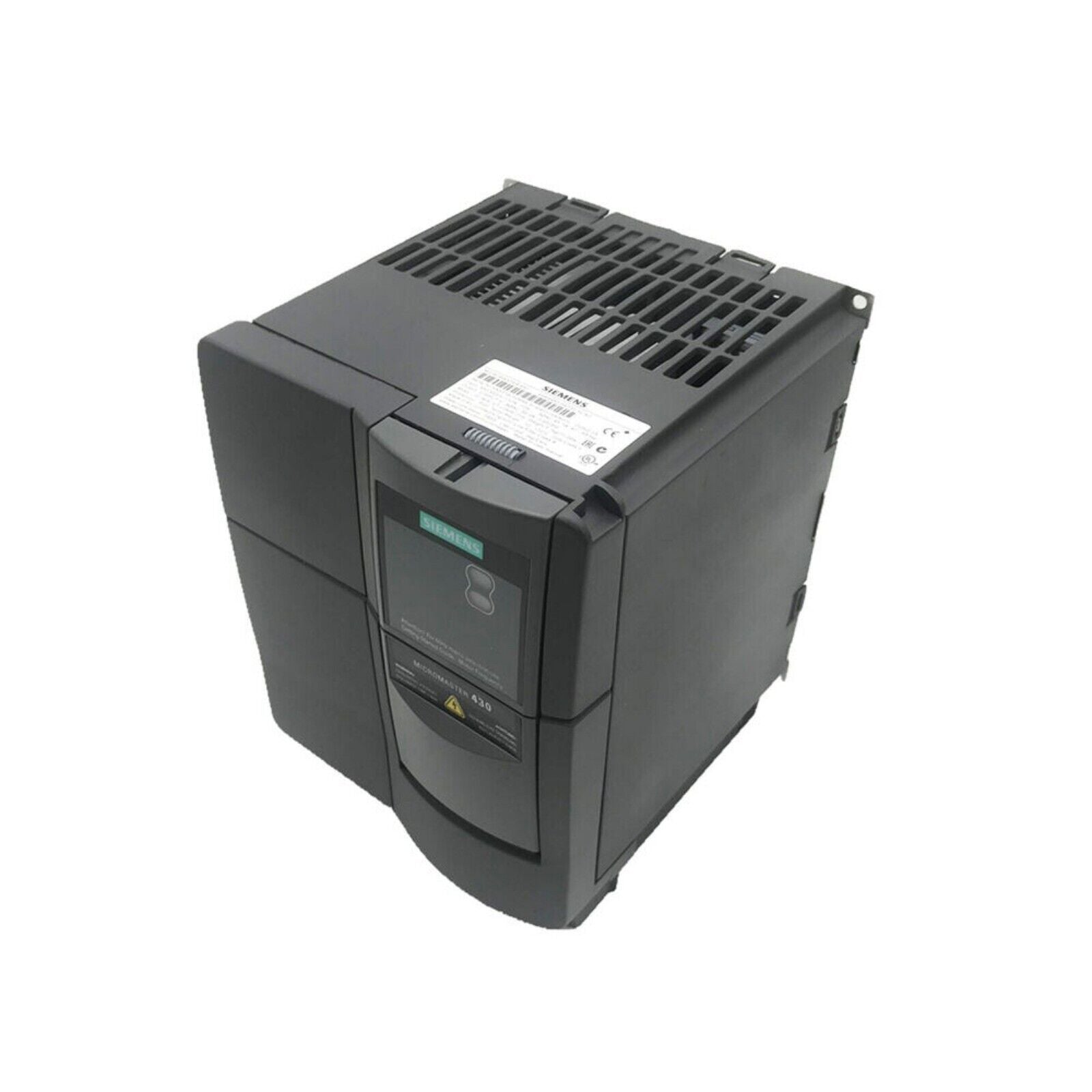 Siemens MICROMASTER 430 industrial drive, black and grey, model 6SE6430-2UD31-1CA0, industrial automation component.