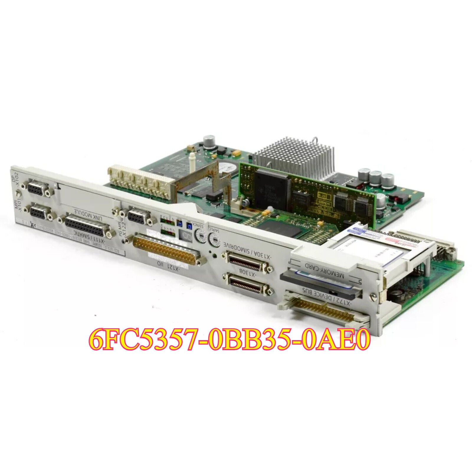 Siemens 6FC5357-0BB35-0AE0 SINUMERIK PLC module, industrial automation part, with ports and memory card slot