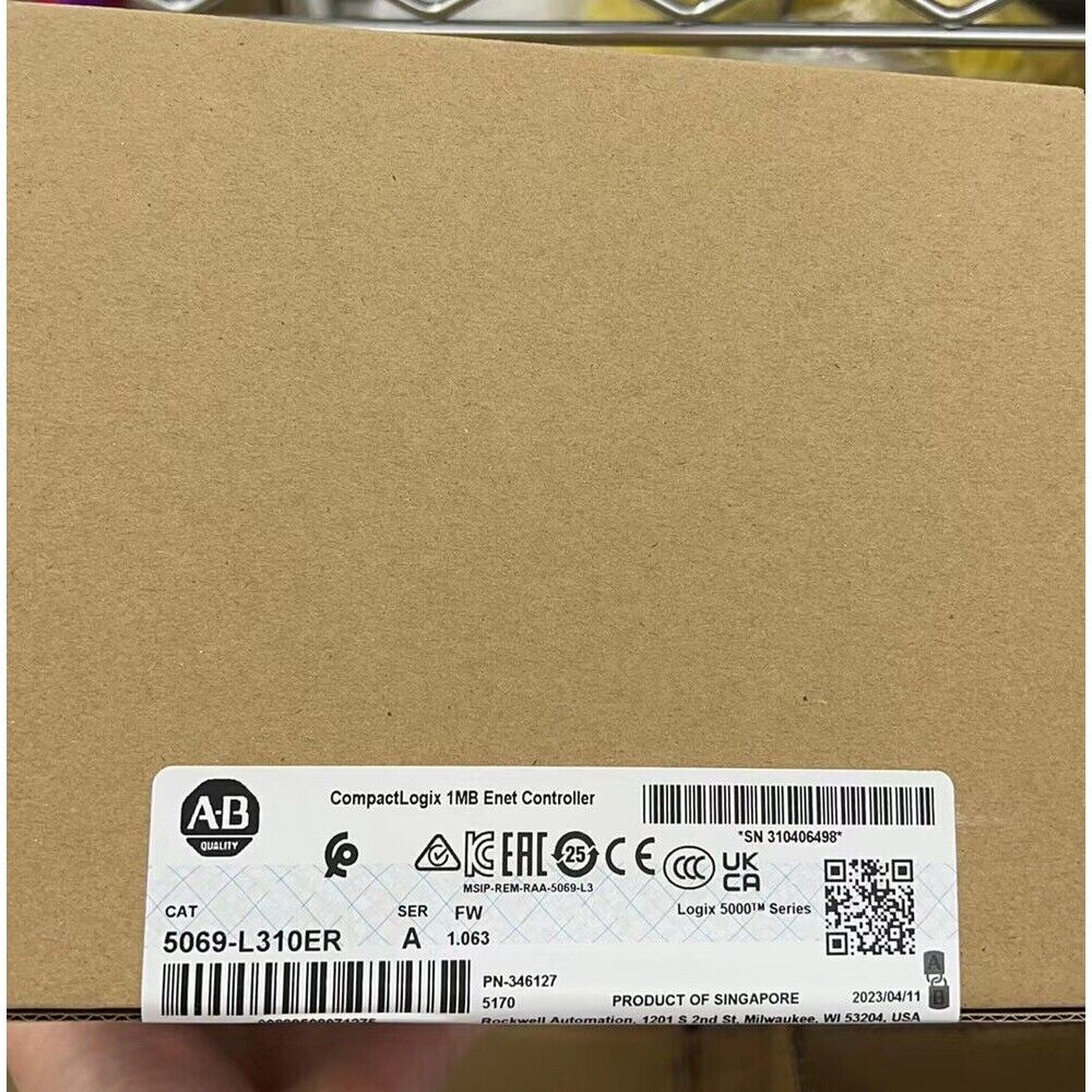 Allen-Bradley 5069-L310ER CompactLogix 1MB Enet Controller, new in box. Product of Singapore.