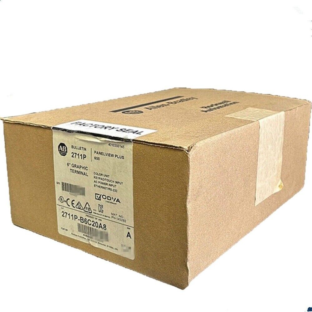 Allen-Bradley 2711P-B6C20A8 PLC PanelView Plus 600 box, factory sealed, industrial automation parts.