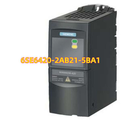 Siemens MICROMASTER 420, model 6SE6420-2AB21-5BA1, PLC module, industrial automation part.