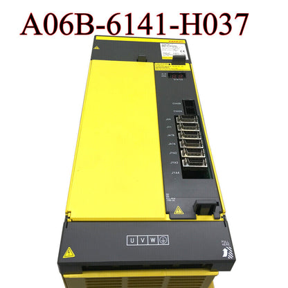 FANUC A06B-6141-H037 servo amplifier, yellow and black, industrial automation part.