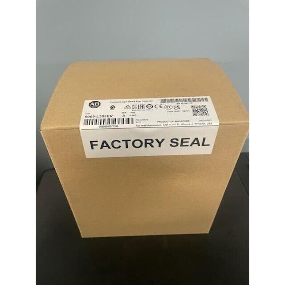 Allen-Bradley 5069-L306ER CompactLogix 5380 controller in sealed factory box.