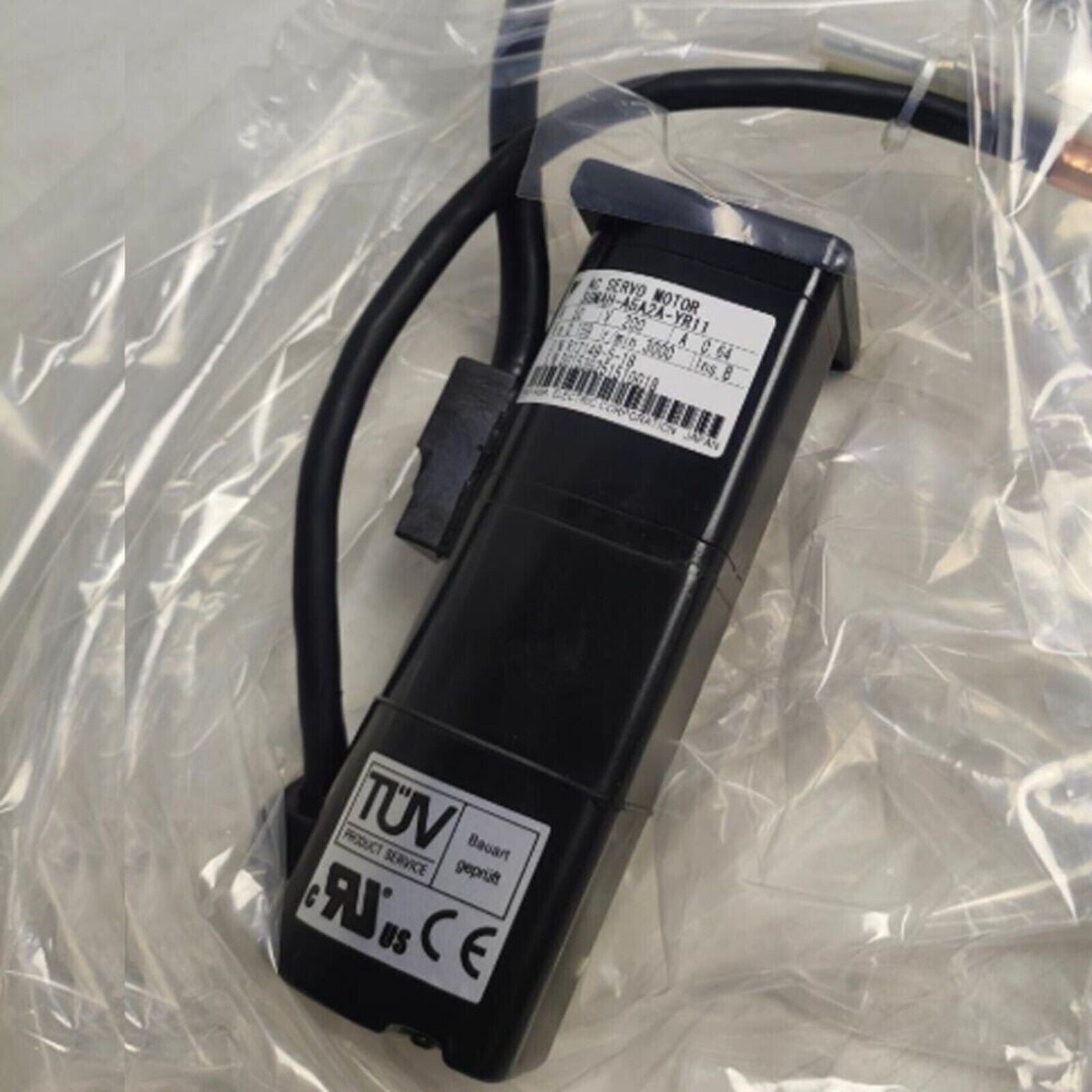 Yaskawa SGMAH-A5A2A-YR11 servo motor, new industrial automation part in plastic wrap, with label, electrical equipment.