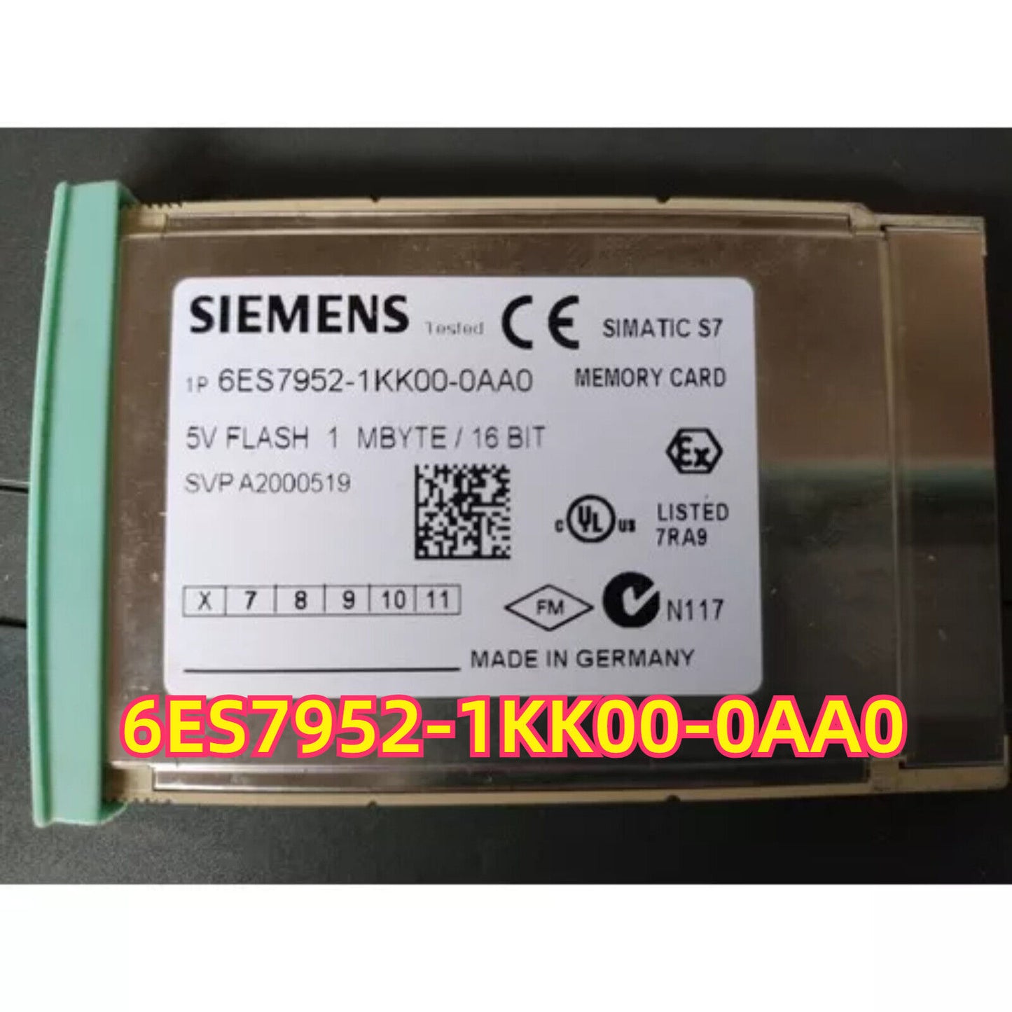 Siemens SIMATIC S7 Memory Card 6ES7952-1KK00-0AA0, 5V FLASH 1 MBYTE, made in Germany