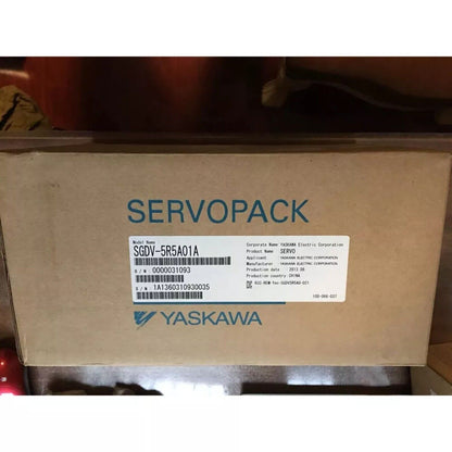 Yaskawa SGDV-5R5A01A Servo Drive in box, industrial automation part. New ServoPack product, manufactured in China.