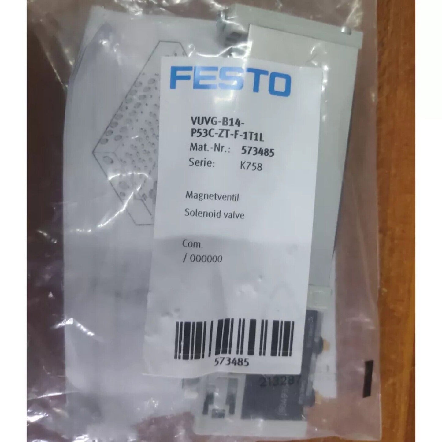 New FESTO VUVG-B14-P53C-ZT-F-1T1L 573485 Solenoid Valve