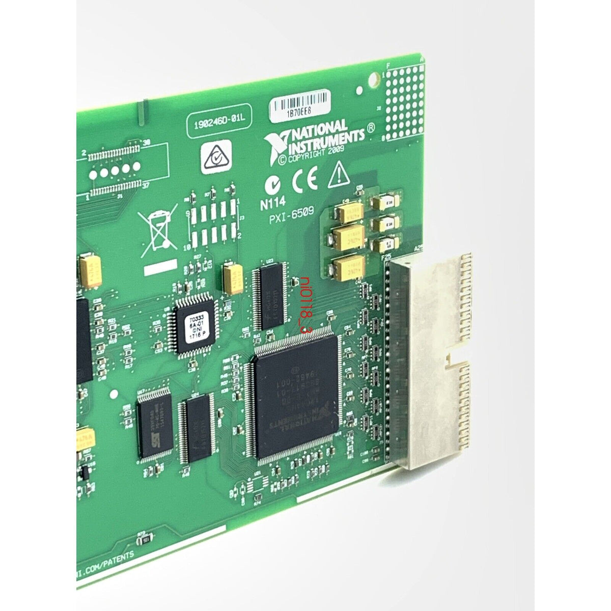 National Instruments PXI-6509 Digital I/O Module, green circuit board with components, data acquisition device