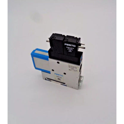 FESTO VADMI-200-P vacuum generator, industrial automation part with blue accents and a silver body.