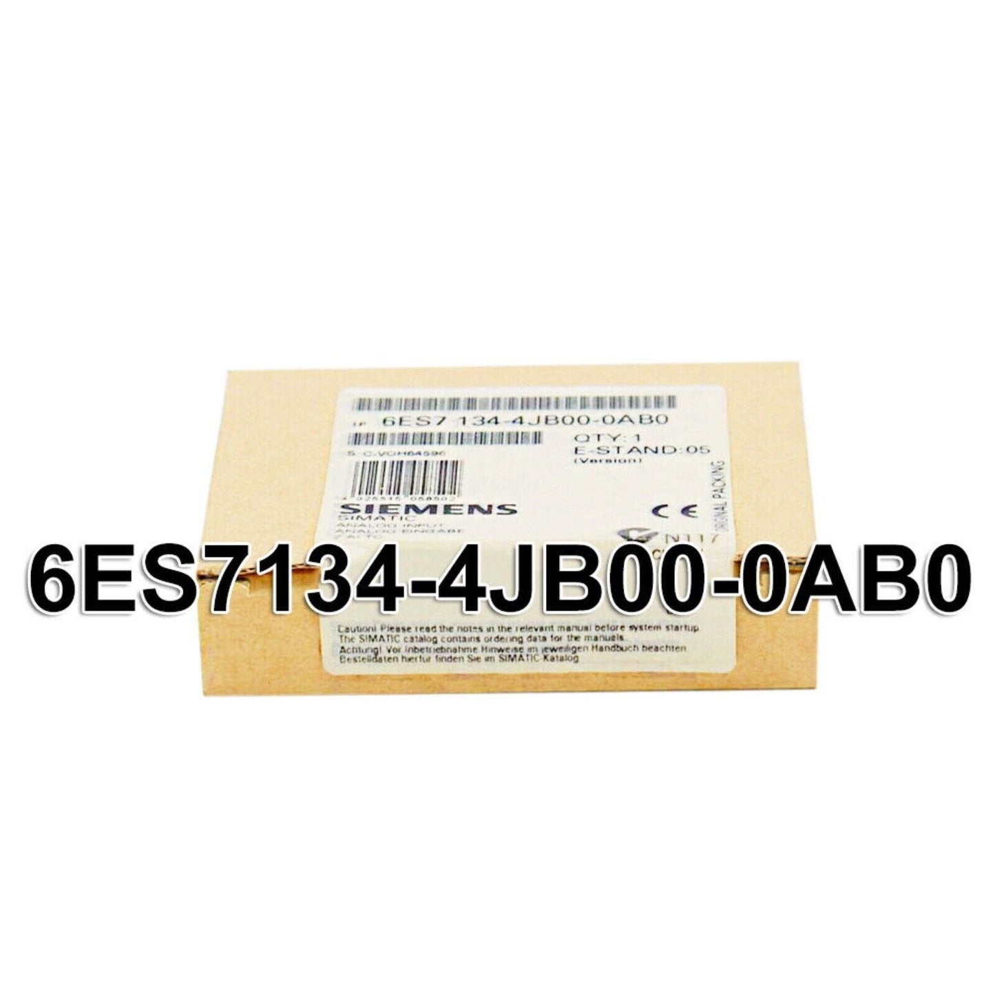 Siemens SIMATIC S7-1200 6ES7134-4JB00-0AB0 analog output module in original packaging.