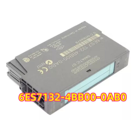 Siemens SIMATIC S7 PLC module 6ES7132-4BB00-0AB0, industrial automation part, Made in Germany.