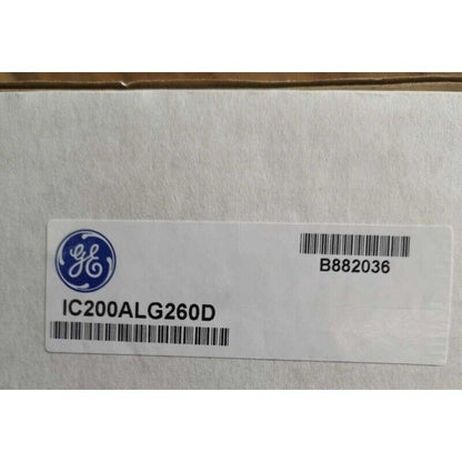 GE Fanuc IC200ALG260D Analog Input Module label, new in box. Part number B882036.