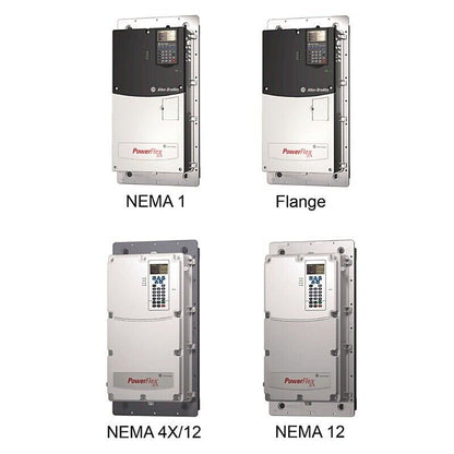 Allen-Bradley PowerFlex 70 AC Drive models: NEMA 1, Flange, NEMA 4X/12, NEMA 12.