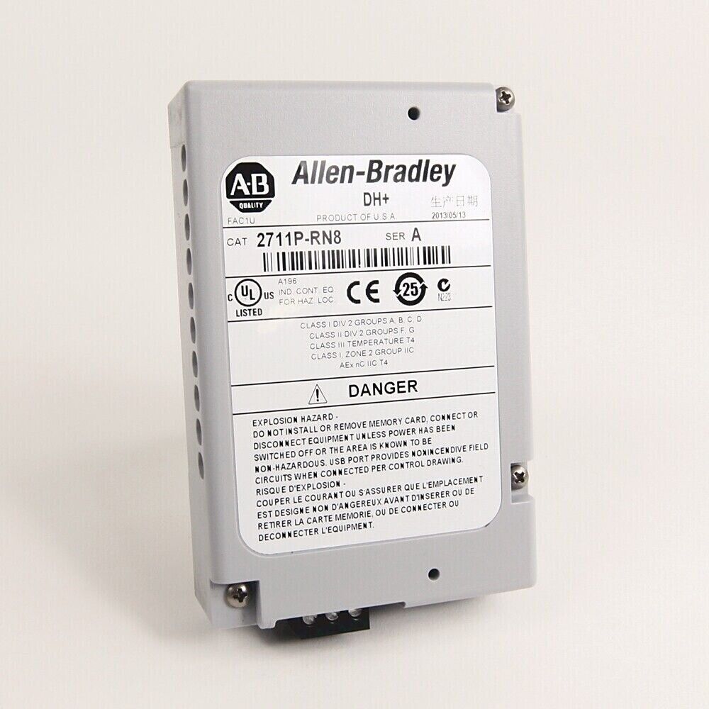 Allen-Bradley 2711P-RN8 PLC Communication Module, Gray industrial automation part