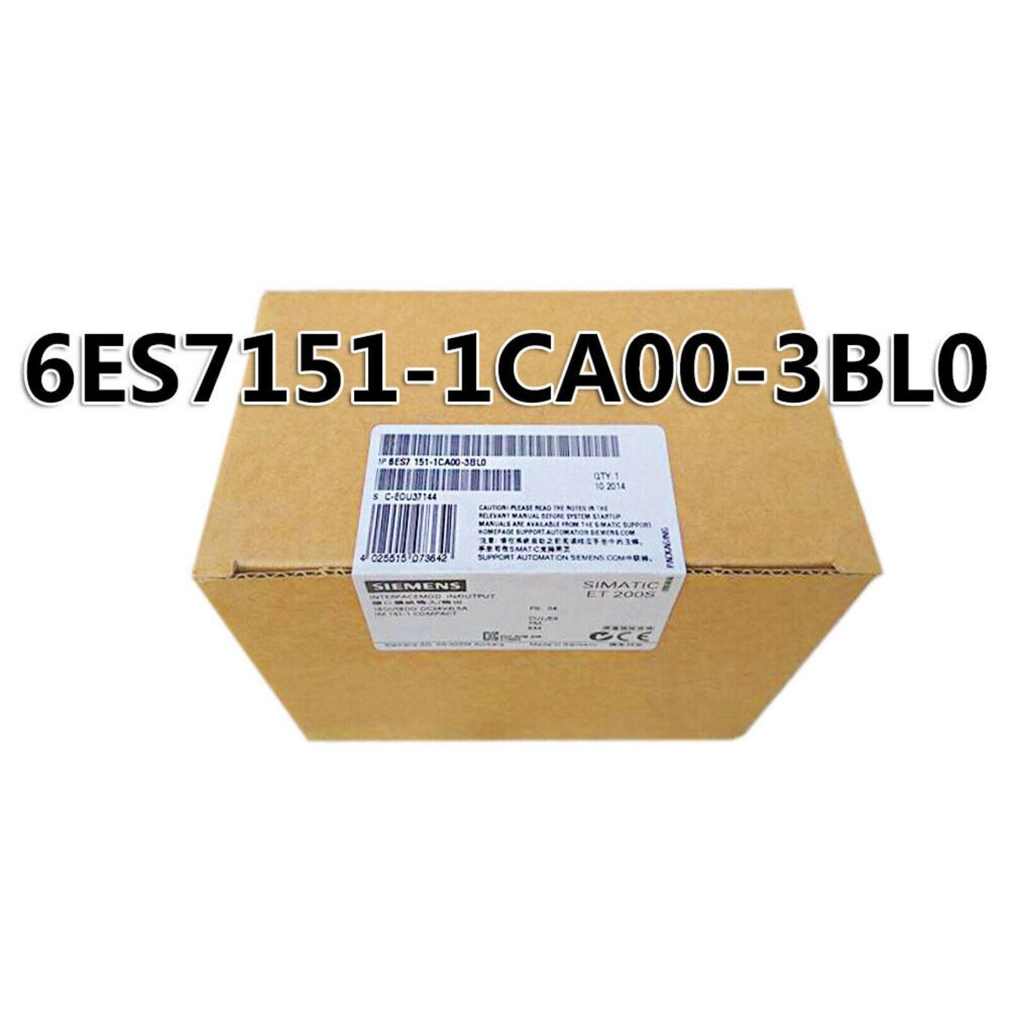 Siemens SIMATIC ET 200S 6ES7151-1CA00-3BL0 interface module in packaging, product label visible