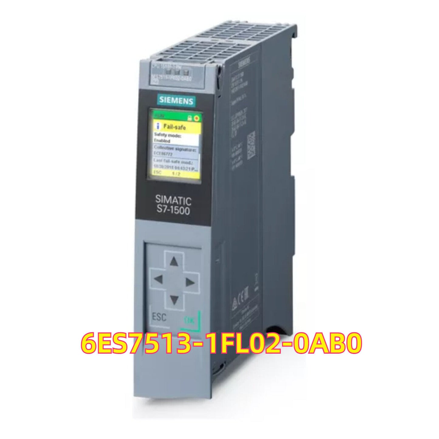 Siemens SIMATIC S7-1500 PLC, 6ES7513-1FL02-0AB0, with Fail-safe mode enabled, industrial automation part