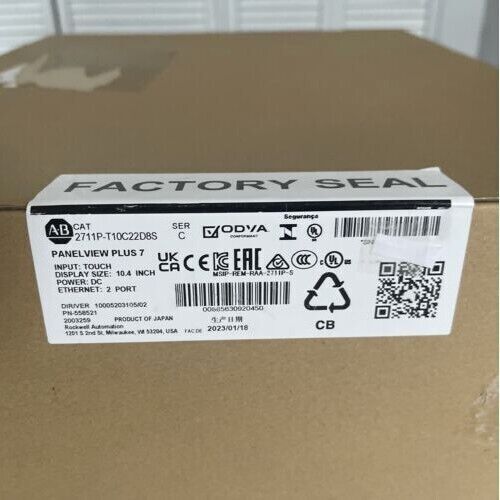 Allen-Bradley 2711P-T10C22D8S PanelView Plus 7, 10.4" Touchscreen Display, Factory Sealed