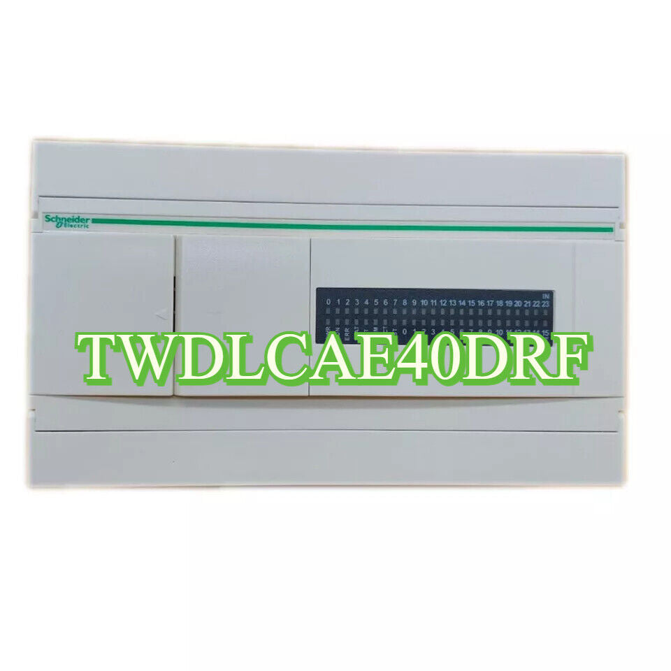 Schneider Electric TWDLCAE40DRF PLC Base Unit, white and gray, with digital input display.